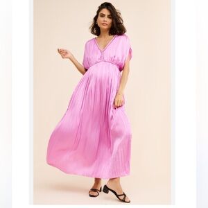Hatch Maternity Winslet Pleated Maxi Dress sz M